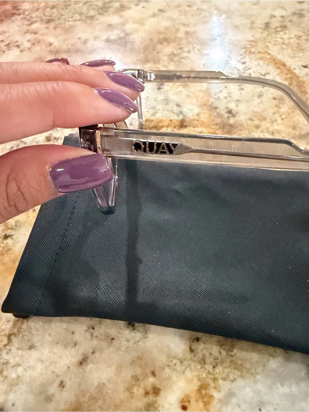 Quay Australia Clear Gray Blue-Light Blocking Men's Square Glasses